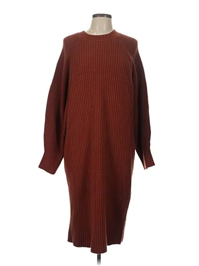 Pre-owned Express Casual Dress In Burgundy