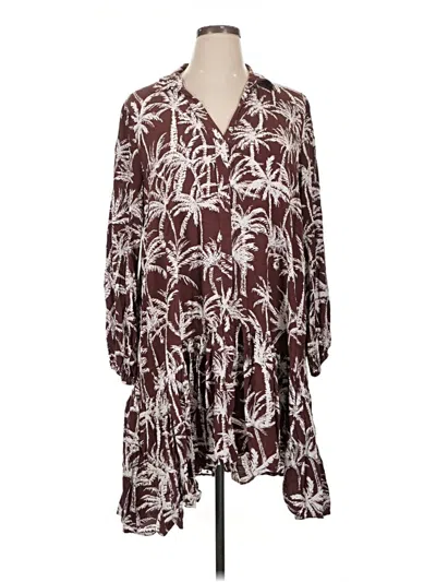 Pre-owned Express Casual Dress In Burgundy