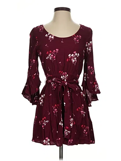 Pre-owned Express Casual Dress In Burgundy