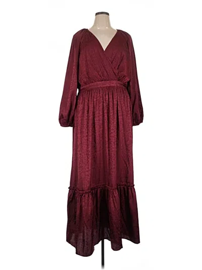 Pre-owned Express Casual Dress In Burgundy