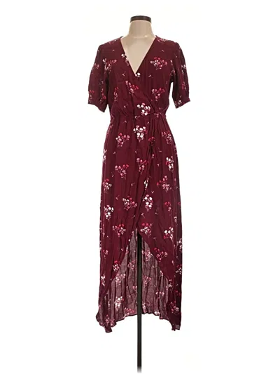 Pre-owned Express Casual Dress In Burgundy