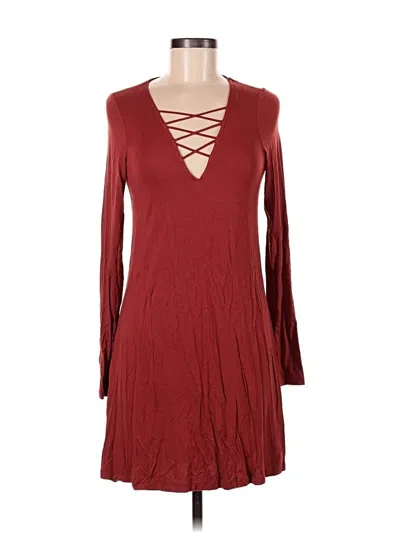 Pre-owned Express Casual Dress In Burgundy
