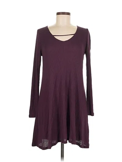 Pre-owned Express Casual Dress In Burgundy