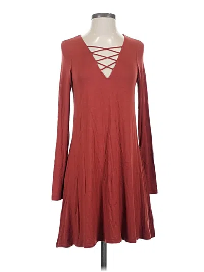 Pre-owned Express Casual Dress In Burgundy