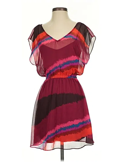 Pre-owned Express Casual Dress In Burgundy