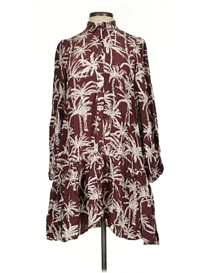 Pre-owned Express Casual Dress In Burgundy