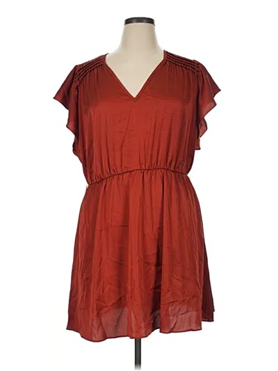 Pre-owned Express Casual Dress In Burgundy
