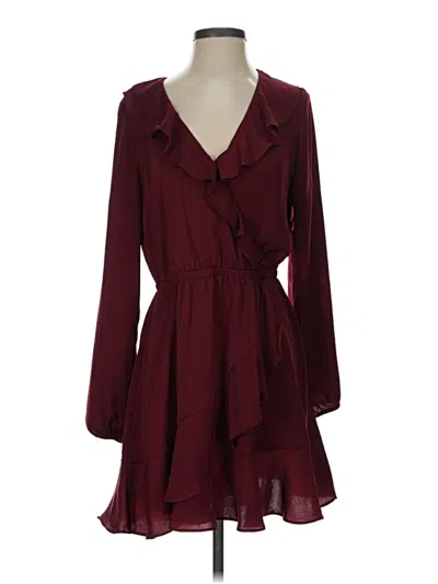 Pre-owned Express Casual Dress In Burgundy