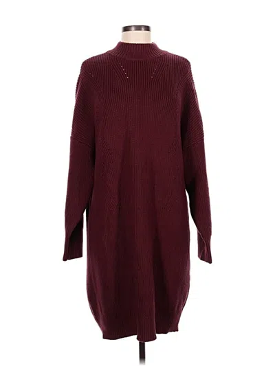 Pre-owned Express Casual Dress In Burgundy