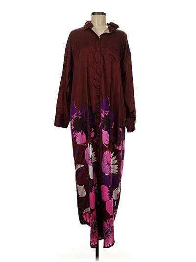 Pre-owned Express Casual Dress In Burgundy