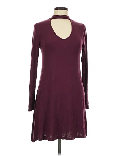 Pre-owned Express Casual Dress In Burgundy
