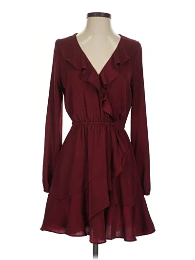 Pre-owned Express Casual Dress In Burgundy