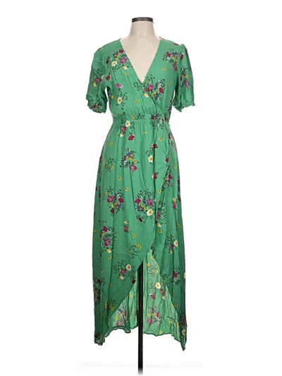 Pre-owned Express Casual Dress In Green
