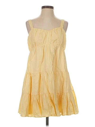 Pre-owned Express Casual Dress In Yellow