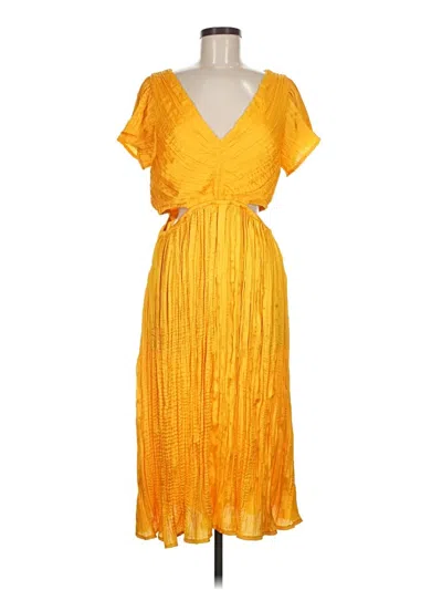 Pre-owned Express Casual Dress In Yellow
