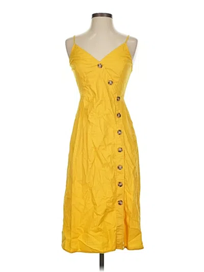 Pre-owned Express Casual Dress In Yellow