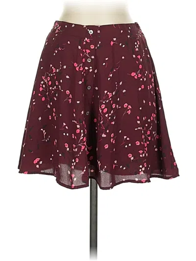 Pre-owned Express Casual Skirt In Burgundy