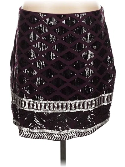 Pre-owned Express Casual Skirt In Burgundy
