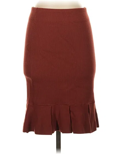 Pre-owned Express Casual Skirt In Burgundy