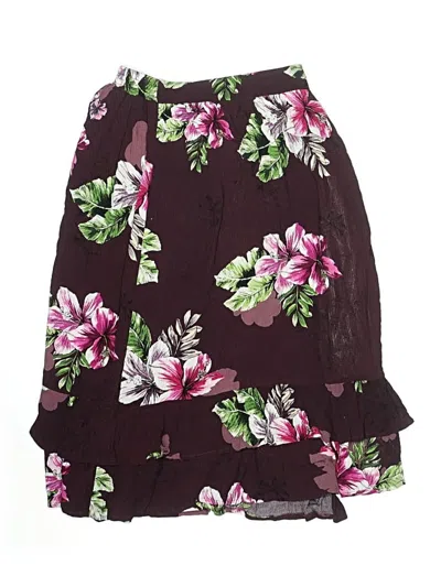 Pre-owned Express Casual Skirt In Burgundy