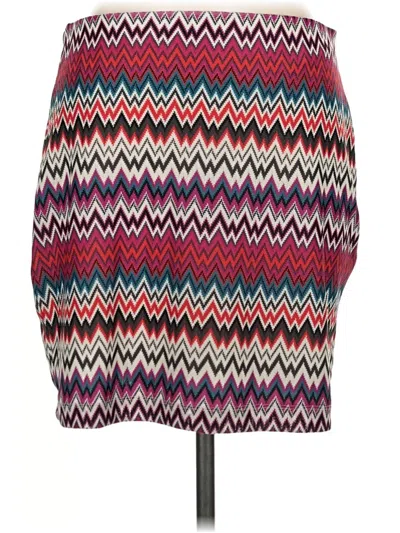 Pre-owned Express Casual Skirt In Burgundy