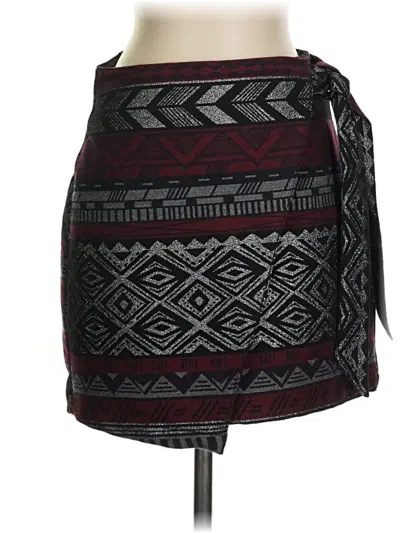 Pre-owned Express Casual Skirt In Burgundy