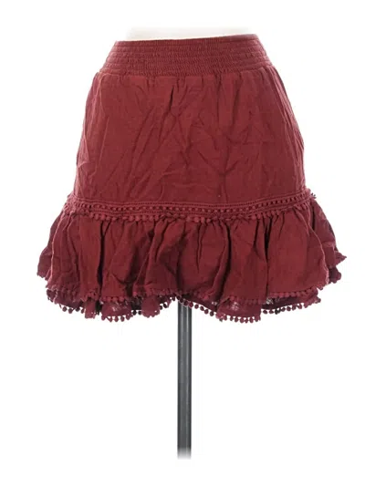Pre-owned Express Casual Skirt In Burgundy