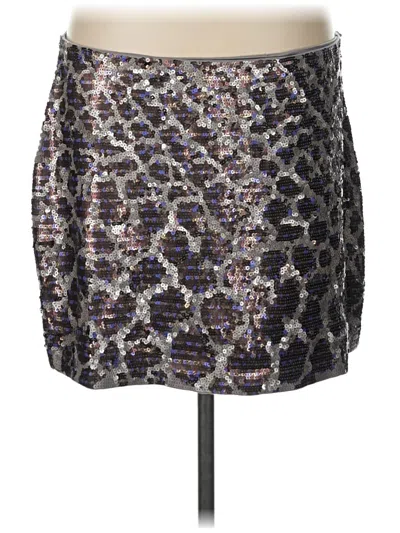 Pre-owned Express Casual Skirt In Silver