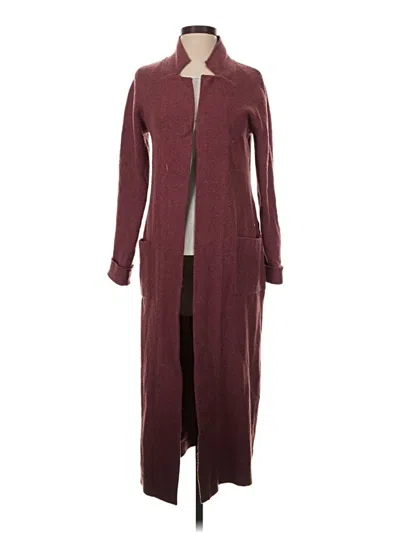 Pre-owned Express Coat In Burgundy