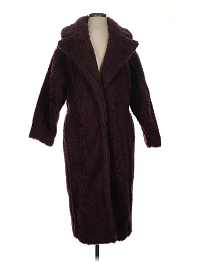Pre-owned Express Coat In Burgundy