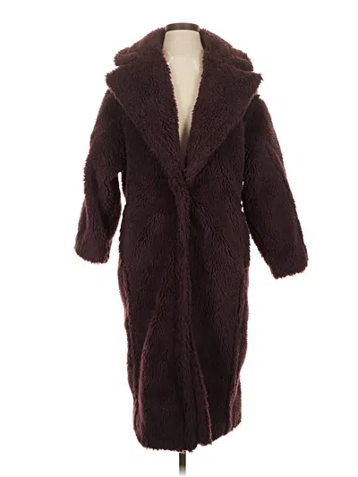 Pre-owned Express Coat In Burgundy
