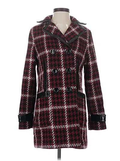 Pre-owned Express Coat In Burgundy
