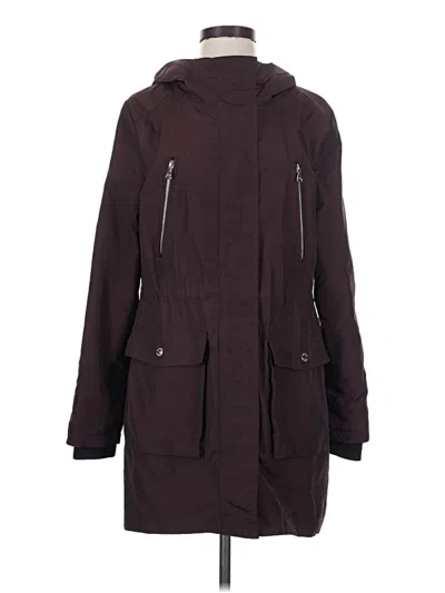 Pre-owned Express Coat In Burgundy