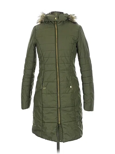 Pre-owned Express Coat In Green