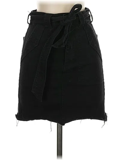 Pre-owned Express Denim Skirt In Black
