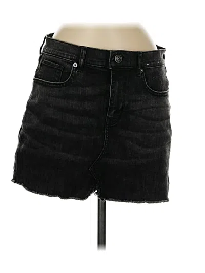 Pre-owned Express Denim Skirt In Black