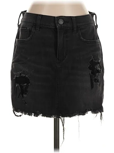 Pre-owned Express Denim Skirt In Black