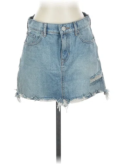 Pre-owned Express Denim Skirt In Blue