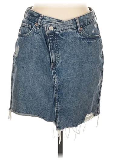 Pre-owned Express Denim Skirt In Blue