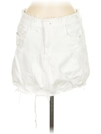 Pre-owned Express Denim Skirt In White