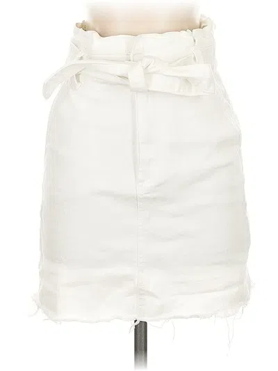 Pre-owned Express Denim Skirt In White
