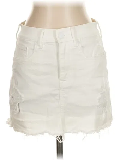 Pre-owned Express Denim Skirt In White