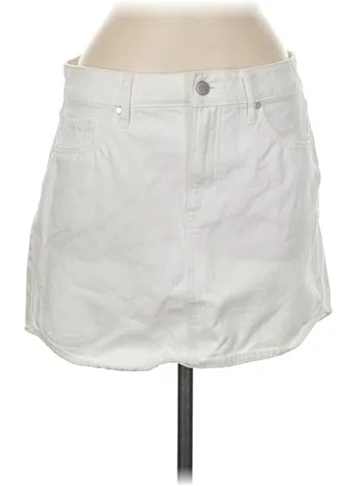 Pre-owned Express Denim Skirt In White