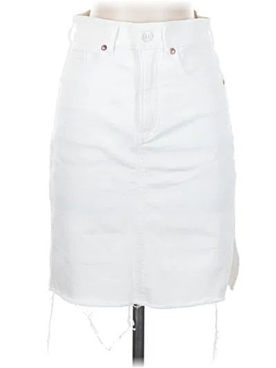 Pre-owned Express Denim Skirt In White