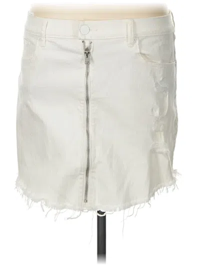 Pre-owned Express Denim Skirt In White