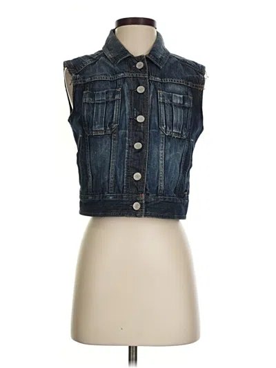 Pre-owned Express Denim Vest In Blue