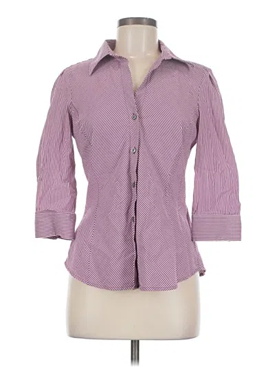 Pre-owned Express Design Studio 3/4 Sleeve Button Down Shirt In Purple