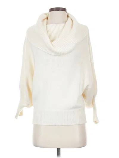 Pre-owned Express Design Studio 3/4 Sleeve Top Ivory Cowl Neck Tops In White
