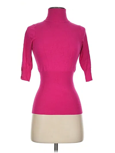 Pre-owned Express Design Studio 3/4 Sleeve Top Pink Turtleneck Tops