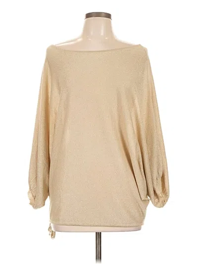Pre-owned Express Design Studio 3/4 Sleeve Top Tan Boatneck Tops